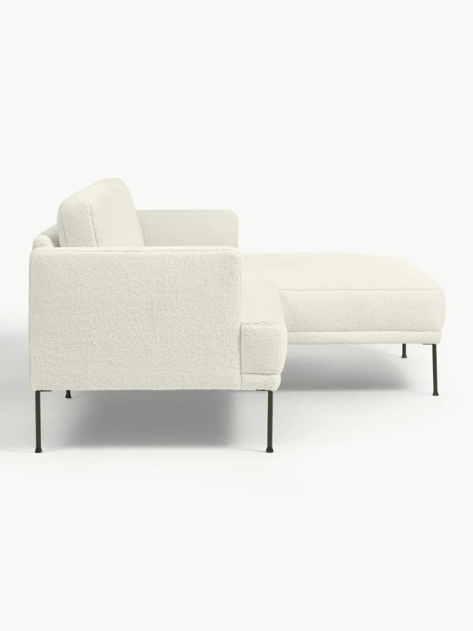 Kleine hoekbank Fluente van teddystof^Westwing Collection New