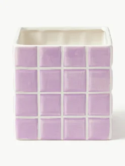 Kleine plantenpot Tile van dolomietsteen met tegellook^&k Amsterdam Fashion