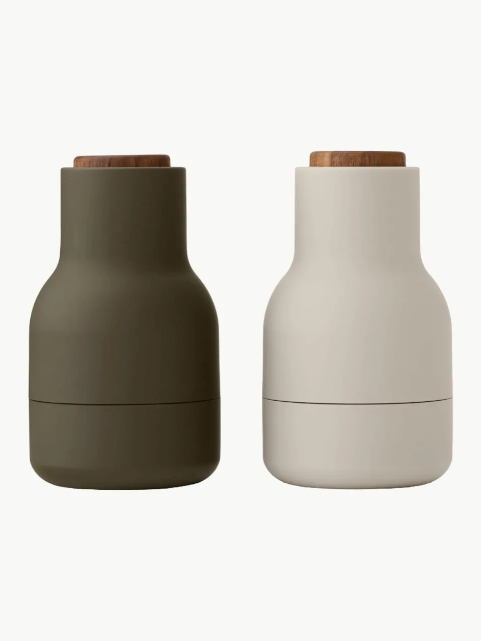 Kleine zout- en pepermolen Bottle Grinder met walnoothouten deksel, 2-delig^Audo Copenhagen Online