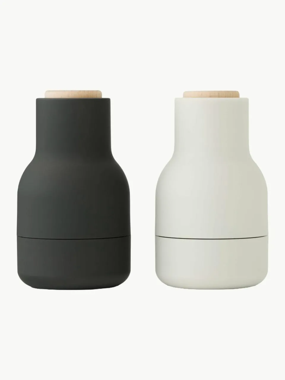 Kleine zout- en pepermolen Bottle Grinder met beukenhouten deksel, set van 2^Audo Copenhagen Fashion