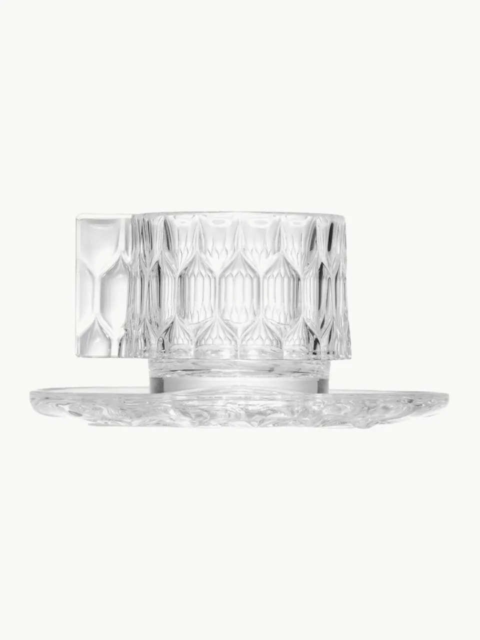 Koffiekopjes met schoteltjes Jellies met structuurpatroon, 4 stuks^Kartell Hot