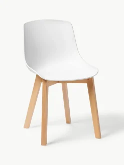 Kunststoffen stoelen Dave met houten poten, 2 stuks^Westwing Collection Clearance