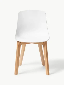 Kunststoffen stoelen Dave met houten poten, 2 stuks^Westwing Collection Clearance