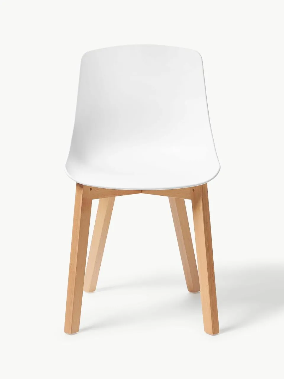 Kunststoffen stoelen Dave met houten poten, 2 stuks^Westwing Collection Clearance