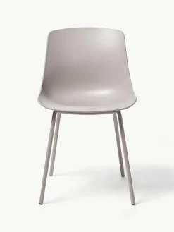 Kunststoffen stoelen Dave met metalen poten, 2 stuks^Westwing Collection Clearance