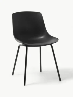 Kunststoffen stoelen Dave met metalen poten, 2 stuks^Westwing Collection Outlet