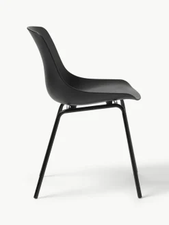 Kunststoffen stoelen Dave met metalen poten, 2 stuks^Westwing Collection Outlet