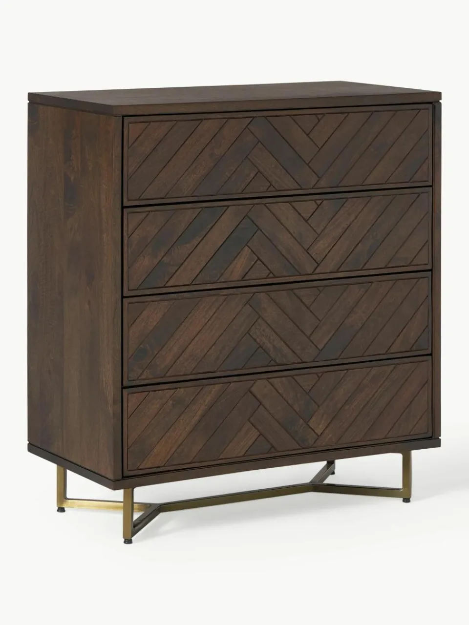 Ladekast Luca van mangohout met visgraat-patroon^Westwing Collection Discount