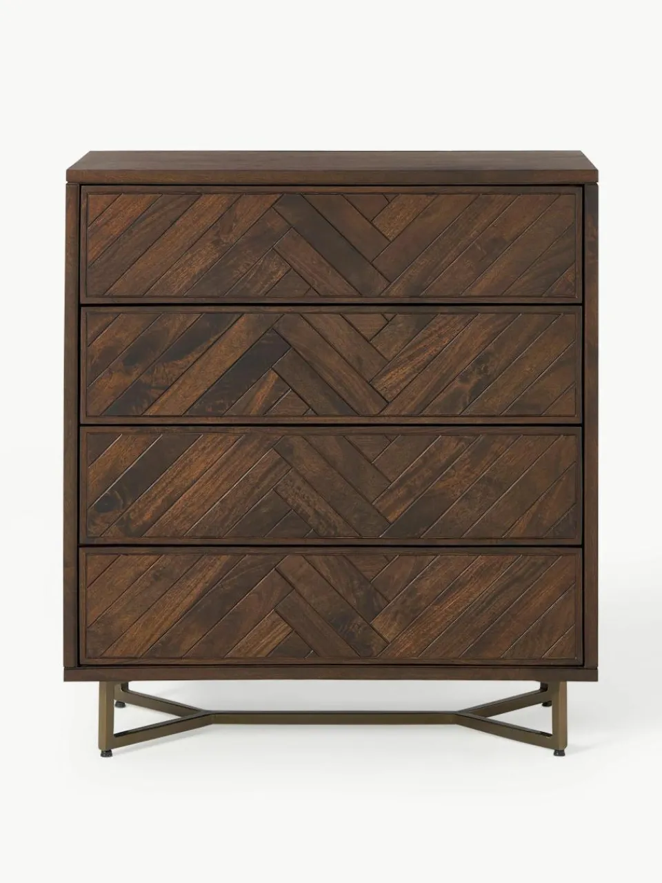 Ladekast Luca van mangohout met visgraat-patroon^Westwing Collection Discount