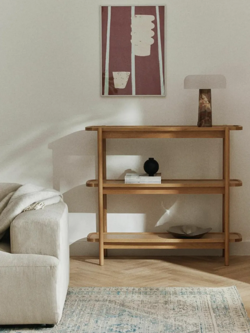Lage houten wandkast Libby^Westwing Collection Outlet