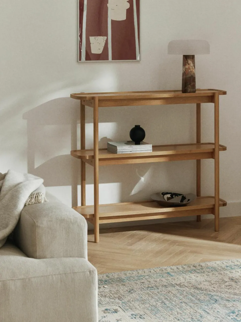 Lage houten wandkast Libby^Westwing Collection Outlet