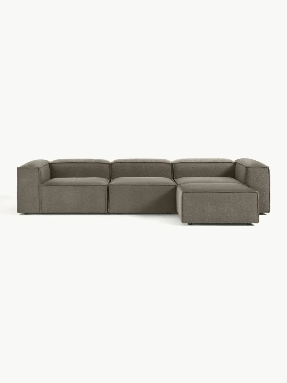 Lennon modulaire bank (4-zits) in bouclé met poef (links/rechts)^Westwing Collection Best
