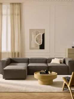 Lennon modulaire bank (4-zits) in bouclé met poef (links/rechts)^Westwing Collection Best