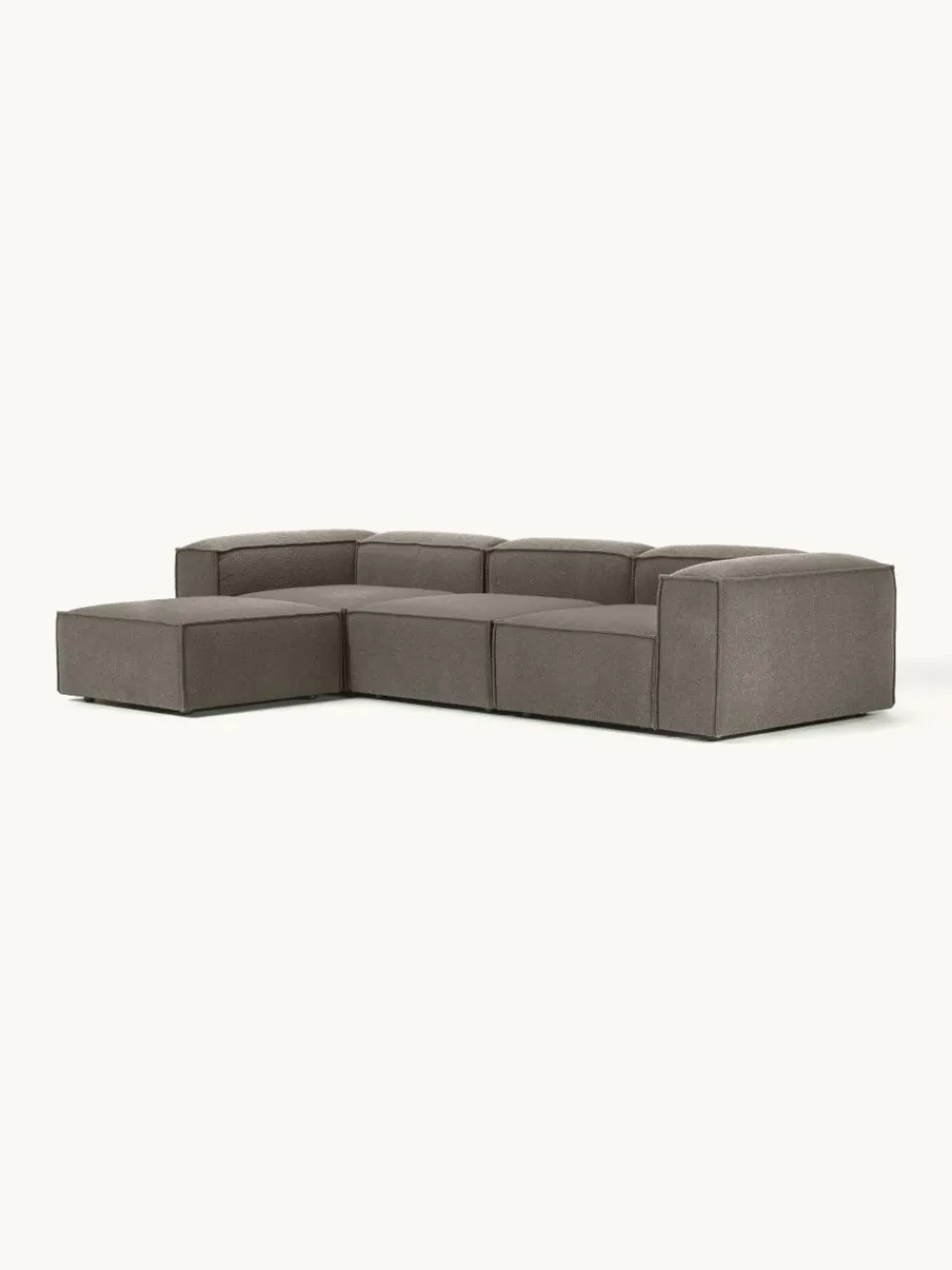 Lennon modulaire bank (4-zits) in bouclé met poef (links/rechts)^Westwing Collection Best