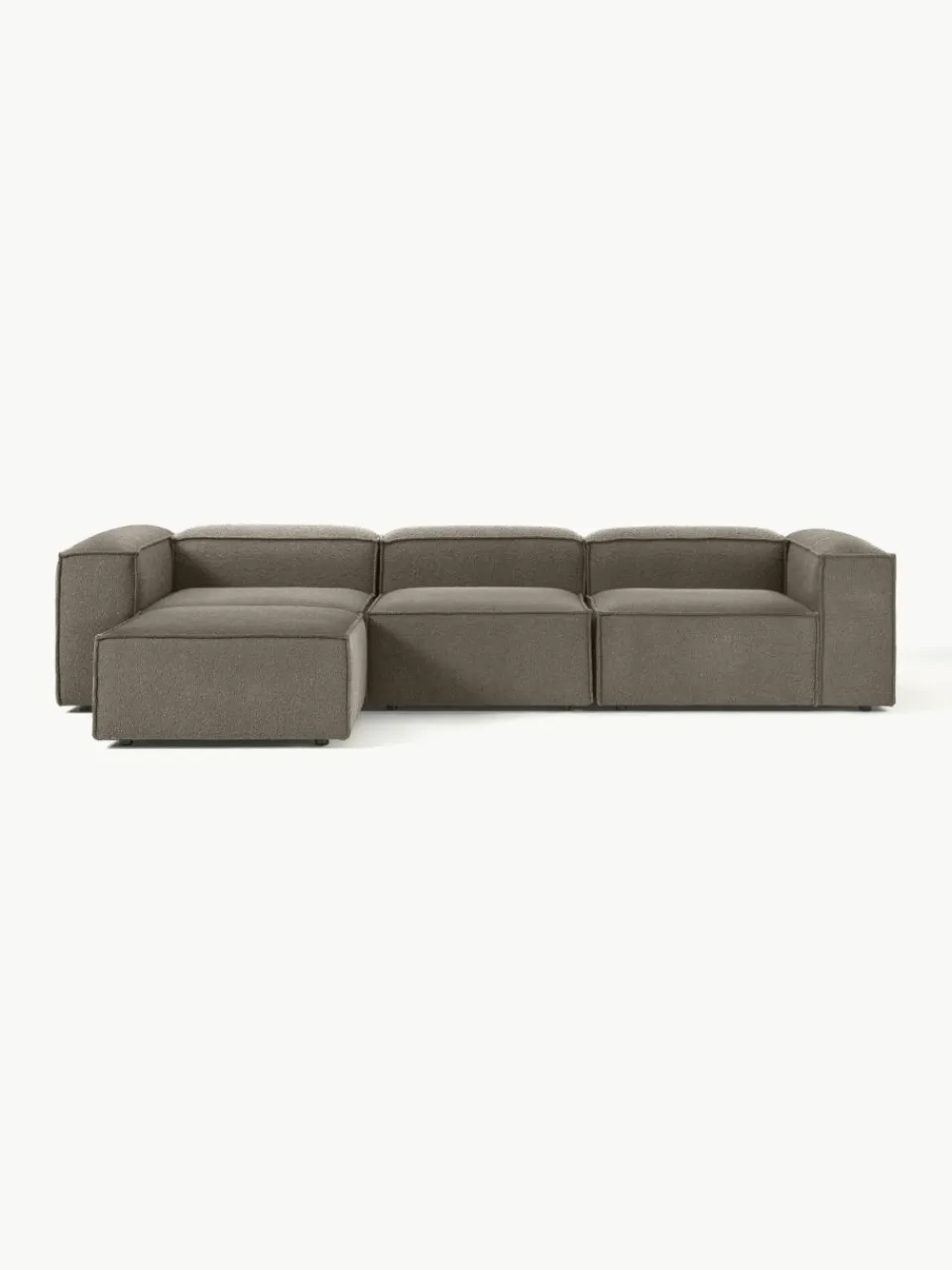 Lennon modulaire bank (4-zits) in bouclé met poef (links/rechts)^Westwing Collection Best