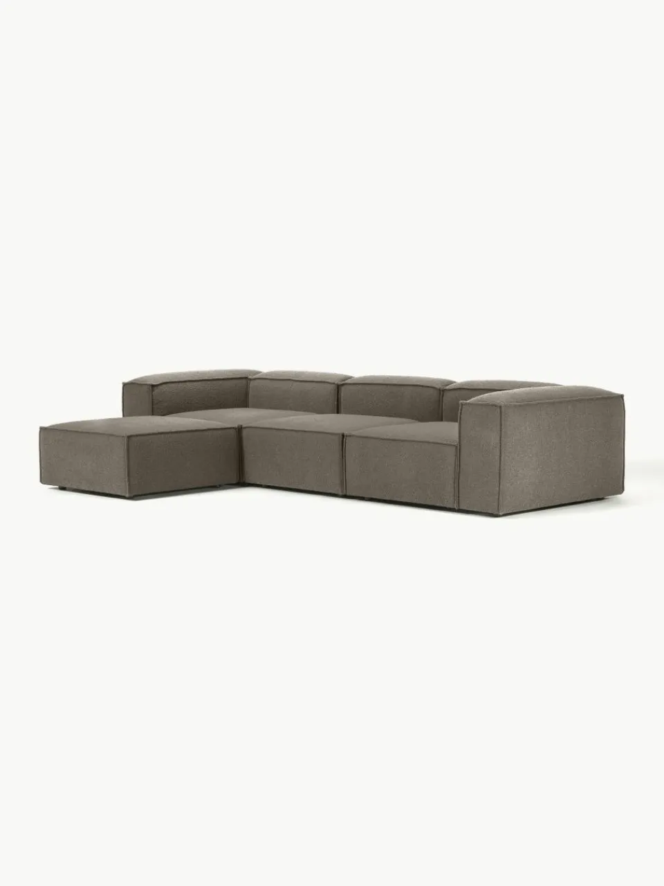 Lennon modulaire bank (4-zits) in bouclé met poef (links/rechts)^Westwing Collection Best