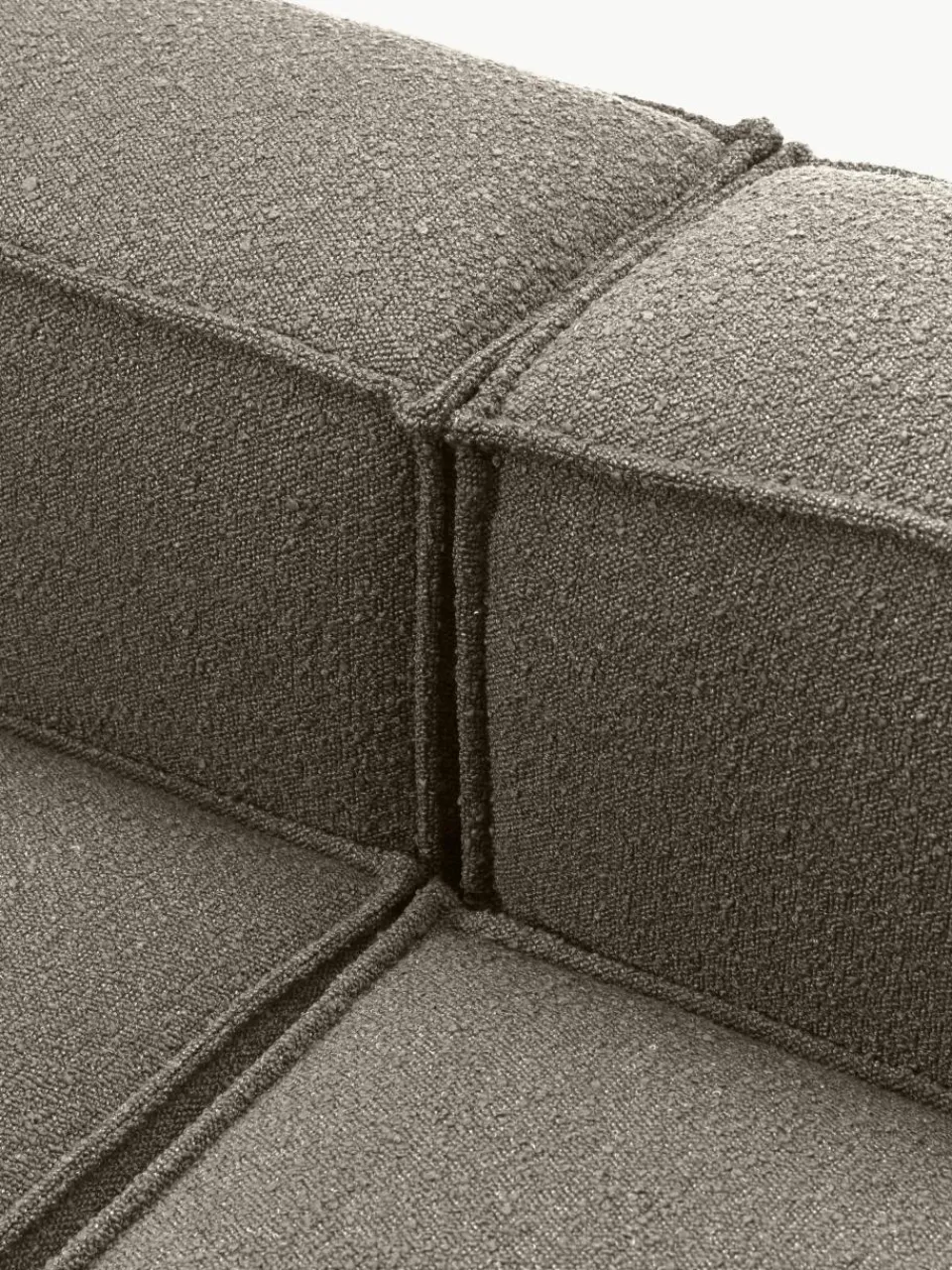 Lennon modulaire bank (4-zits) in bouclé met poef (links/rechts)^Westwing Collection Best
