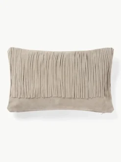 Leren kussenhoes Amaia met franjes^Westwing Collection New