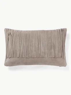 Leren kussenhoes Amaia met franjes^Westwing Collection Online