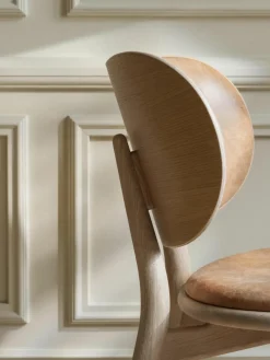 Leren stoel Rocker met houten poten, handgemaakt^Mater Sale