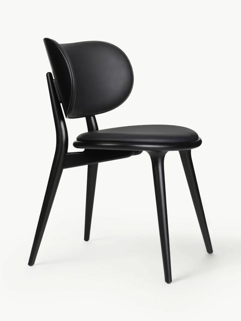 Leren stoel Rocker met houten poten, handgemaakt^Mater Outlet