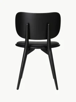 Leren stoel Rocker met houten poten, handgemaakt^Mater Outlet