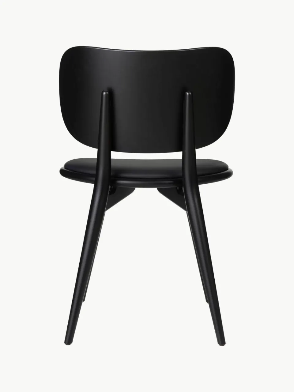 Leren stoel Rocker met houten poten, handgemaakt^Mater Outlet