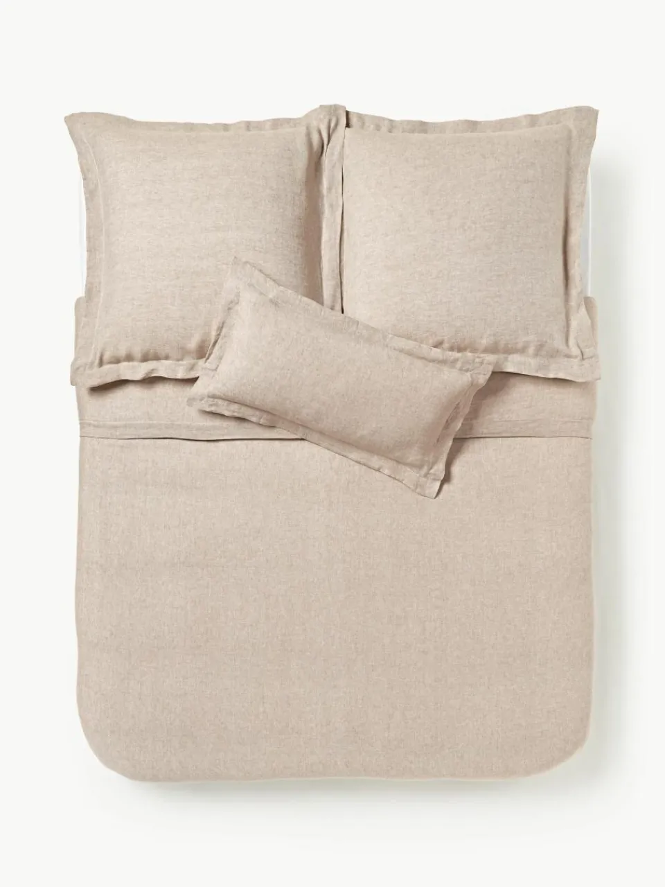 Linnen dekbedovertrek Linna met bies^Westwing Collection Online