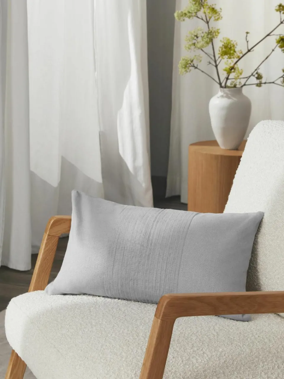Linnen kussenhoes Dalia met structuurpatroon^Westwing Collection Online