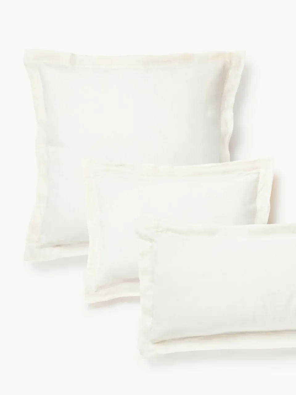 Linnen kussenhoes Linna met bies^Westwing Collection Best