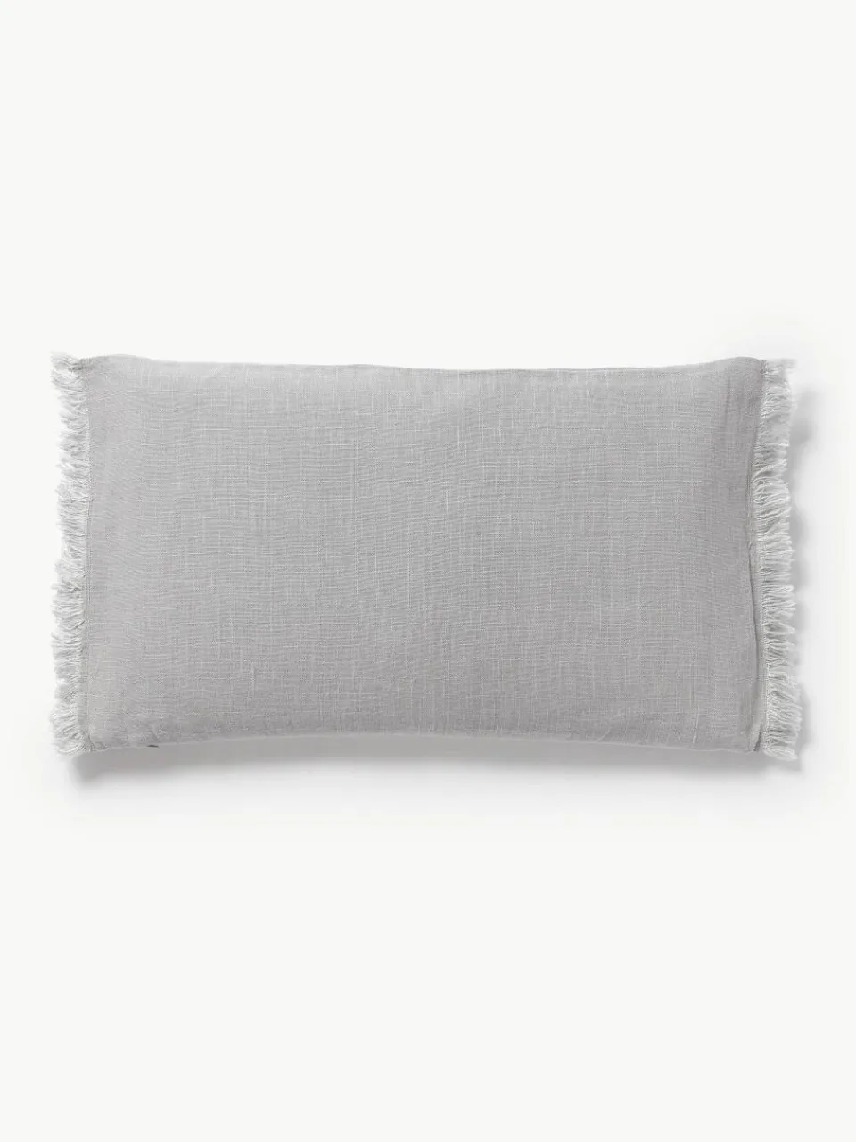Linnen kussenhoes Luana met franjes^Westwing Collection New