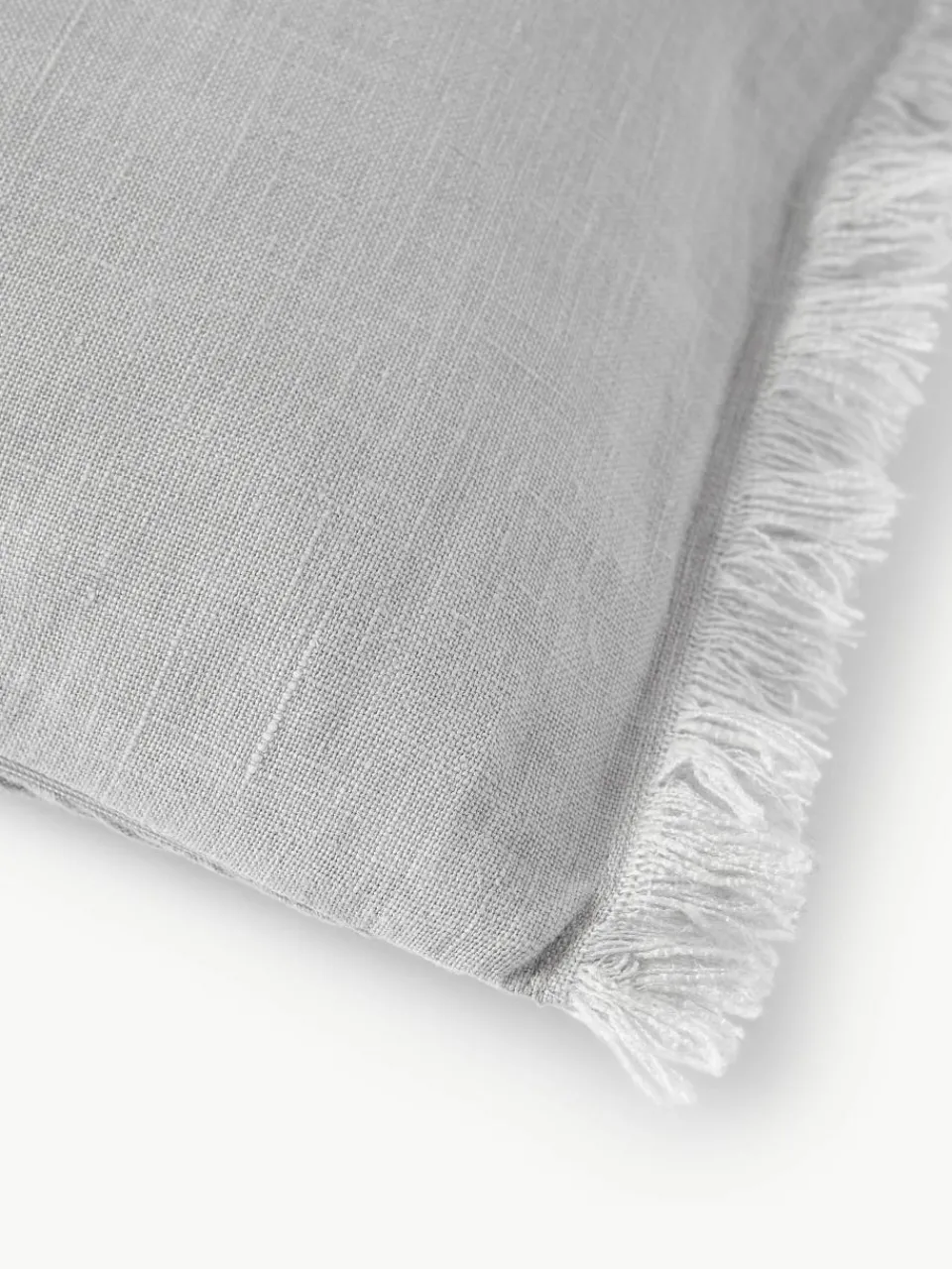 Linnen kussenhoes Luana met franjes^Westwing Collection New
