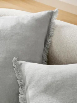 Linnen kussenhoes Luana met franjes^Westwing Collection New