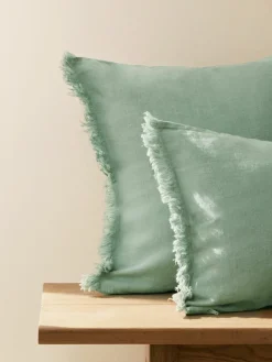 Linnen kussenhoes Luana met franjes^Westwing Collection Online