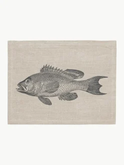 Linnen placemat Barsch, handgedrukt^Frohstoff Clearance