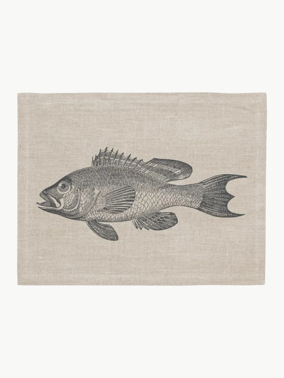 Linnen placemat Barsch, handgedrukt^Frohstoff Clearance