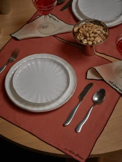 Linnen placemats Cosmo met borduursel, 4 stuks^Westwing Collection Best