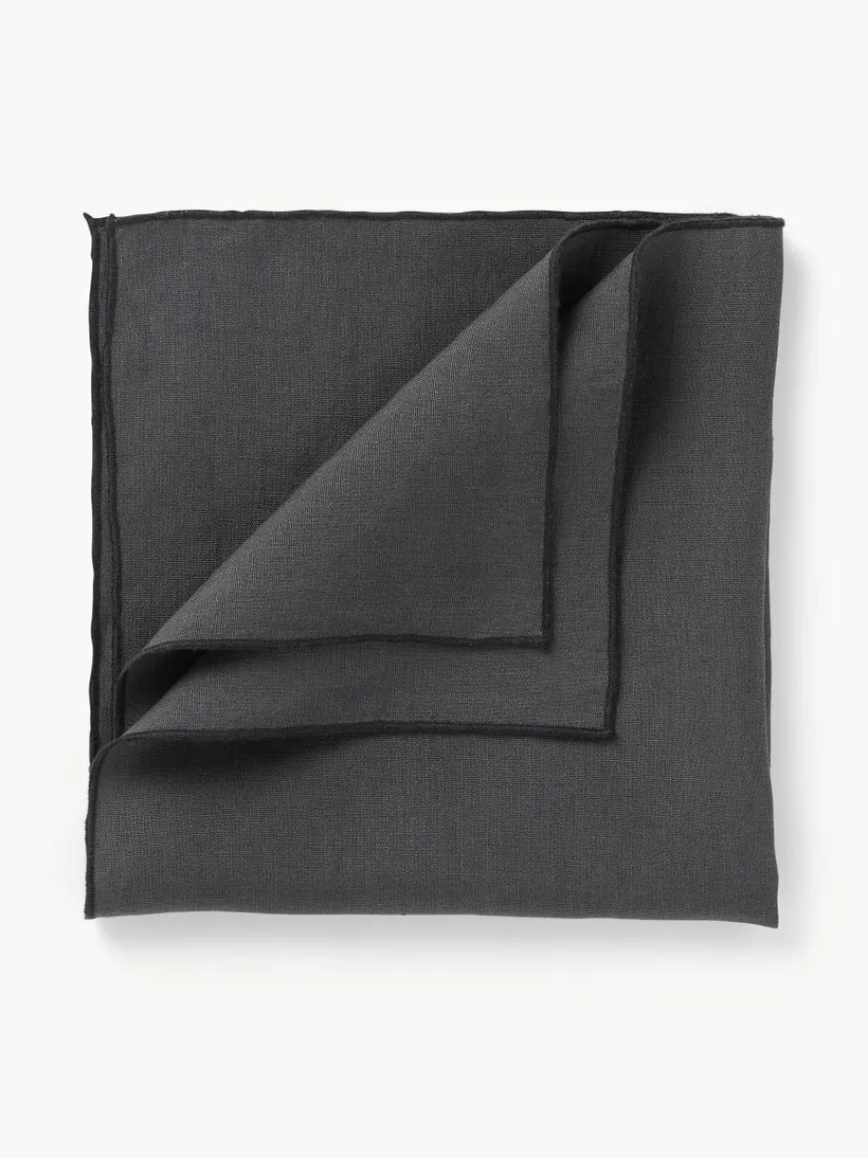 Linnen servetten Kennedy met bies, 4 stuks^Westwing Collection Fashion