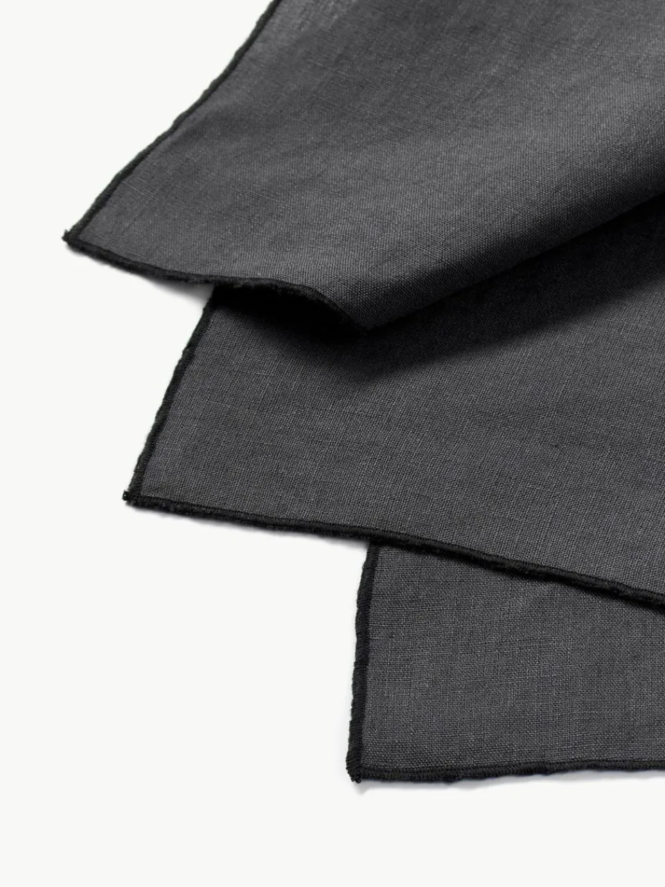Linnen servetten Kennedy met bies, 4 stuks^Westwing Collection Fashion