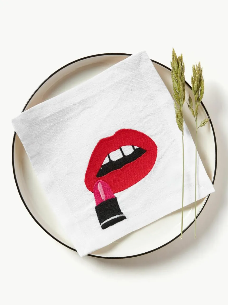 Linnen servetten Lips, set van 4^Jonathan Adler Sale