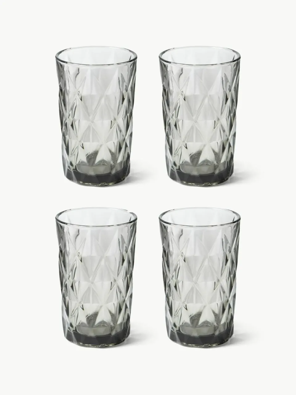 Longdrinkglazen Colorado met structuurpatroon, 4 stuks^Westwing Collection New