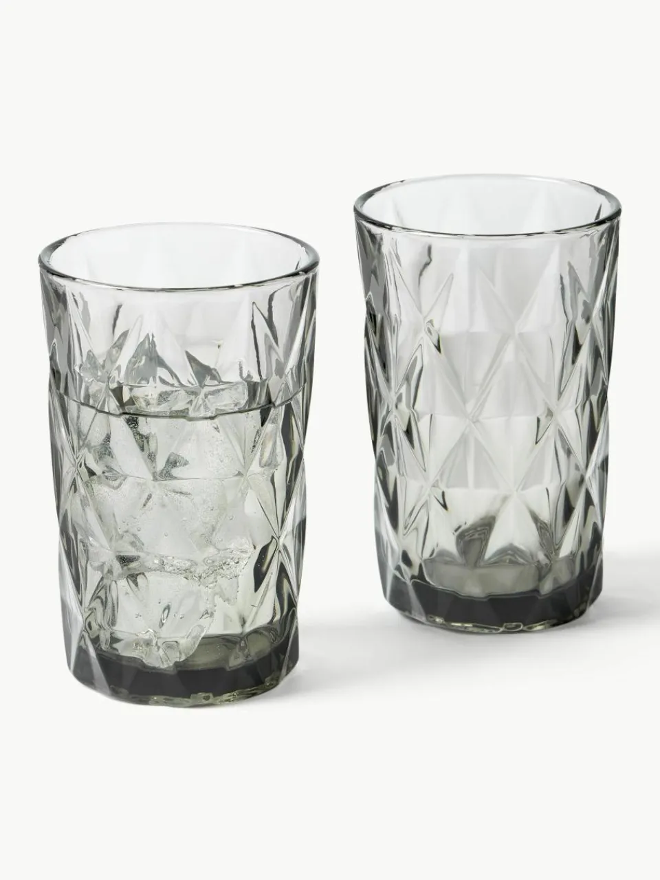 Longdrinkglazen Colorado met structuurpatroon, 4 stuks^Westwing Collection New