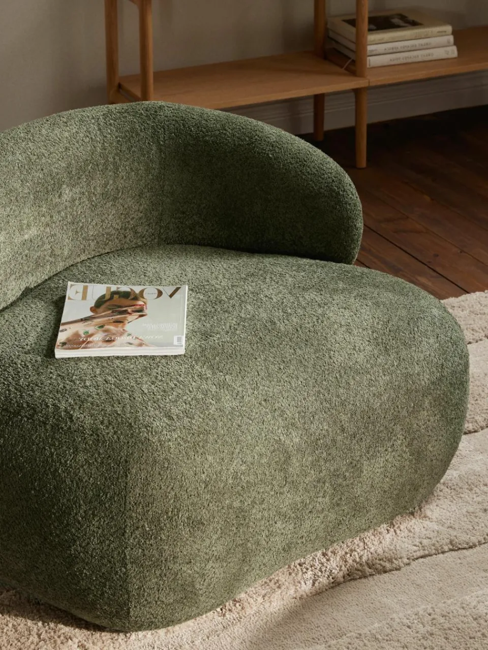 Loungefauteuil Alba uit teddy bouclé^Westwing Collection Fashion