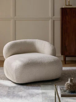 Loungefauteuil Alba uit teddy-bouclé^Westwing Collection Sale