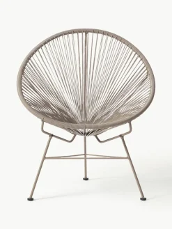 Loungefauteuil Bahia van kunststoffen vlechtwerk^Westwing Collection Fashion