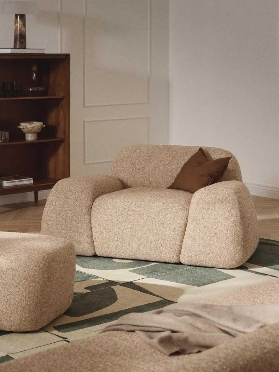 Loungefauteuil Wolke van bouclé^Westwing Collection New