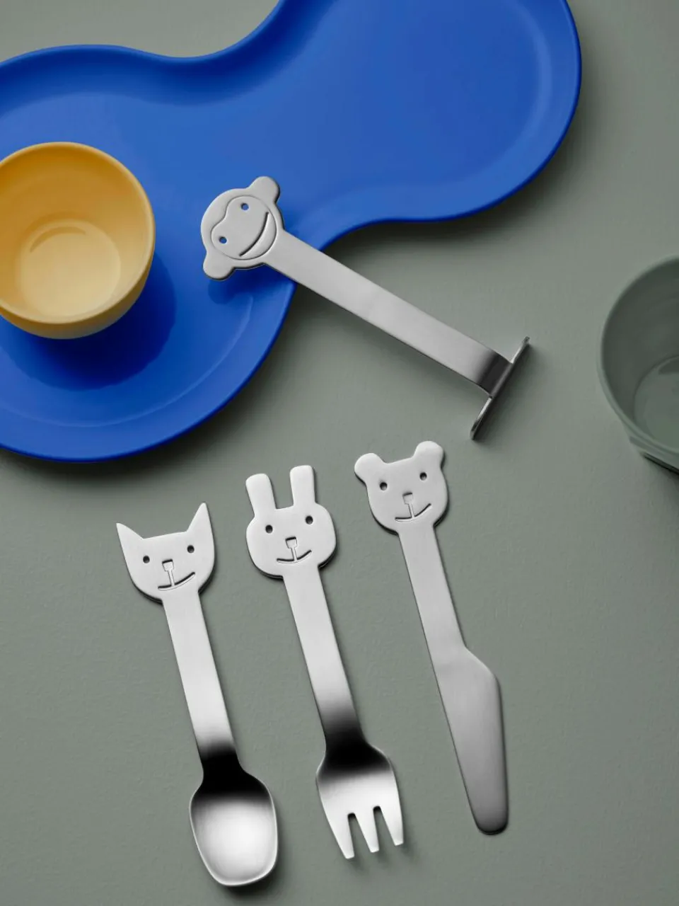 Mat geborstelde kinderbestekset Animal Friends, 4-delig^Gense Discount