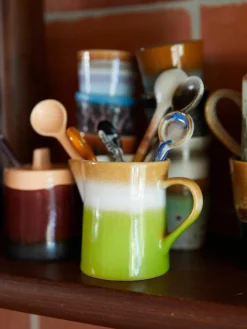 Melkkan en suikerpot 70's met reactief glazuur, set van 2^HKLIVING Online
