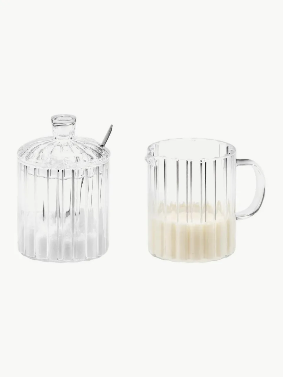 Melkkan en suikerpotset Brilia van glas, set van 3^ANDREA HOUSE Best