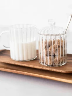 Melkkan en suikerpotset Brilia van glas, set van 3^ANDREA HOUSE Best